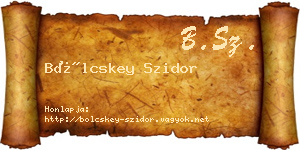 Bölcskey Szidor névjegykártya